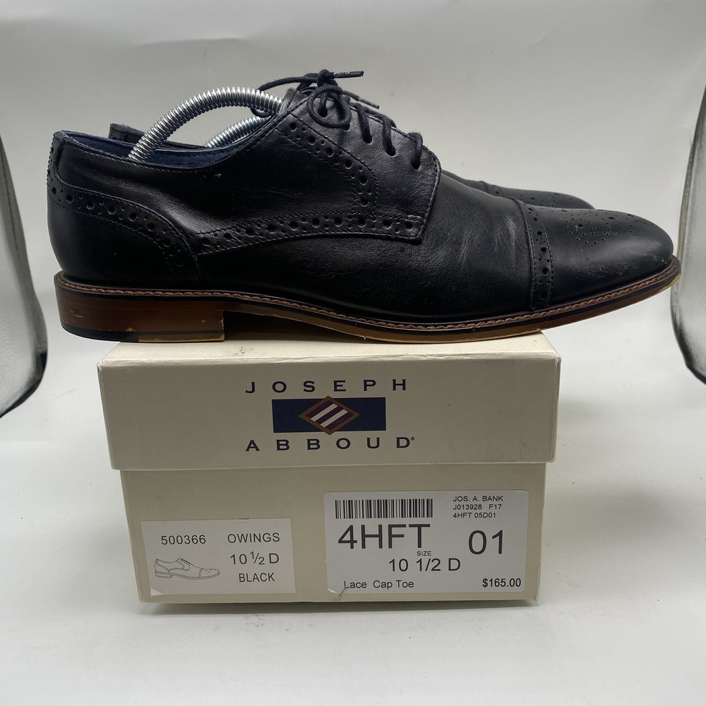 Joseph Abbound Shoes Men Size 10.5 Medium Owings Lace Cap Toe Oxford Black 3994